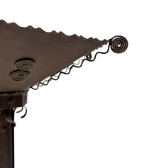 Art Deco Patinated Wrought Iron Floor Lamp, 1930s